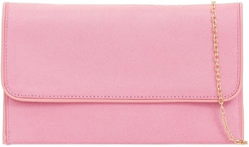 blush pink suede clutch bag