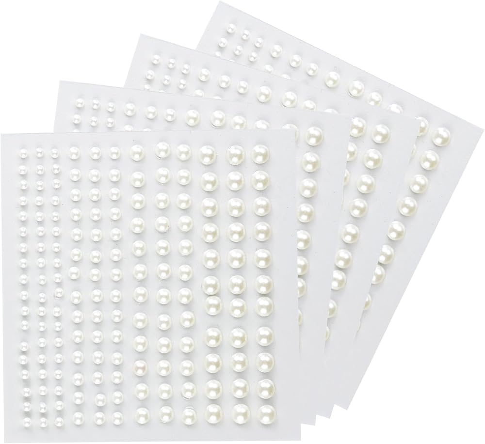 HXMJIED 660pcs Self Adhesive Flat Back Beads 3/4/5/6mm Facial Jewelry