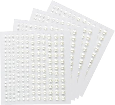 HXMJIED 660pcs Self Adhesive Flat Back Beads 3/4/5/6mm Facial Jewelry