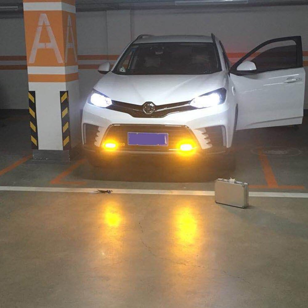 3E Amber Led Lights Bar 2PC 7Inch 18W Waterproof Led Amber Fog Lights Spot Driving Lights Work Lights For Trucks Jeep Offroad SUV UTV ATV 4WD Car Marine Motorc Boat Golf Cart: Automotive