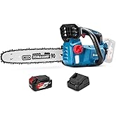 Dong Cheng 12 Inch Brushless Cordless Chainsaw, 20V Battery Powered with 4000mAh Battery, 12m/s Chain Speed, Tool-Free Tensioning, Auto Oiler & Chain Brake for Wood Cutting & Tree Trimming