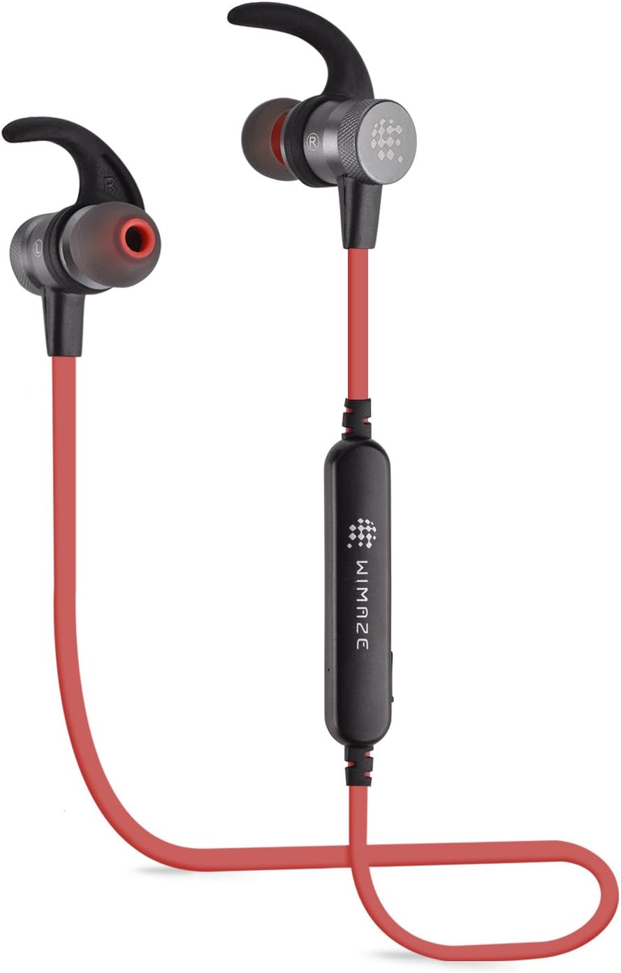 WIMAZE Bluetooth 4.1 In-Ear Sports Wireless Runnning Stereo Magnetic Headphone With Built- in Microphone for iPhone,Tablets,Android Phones