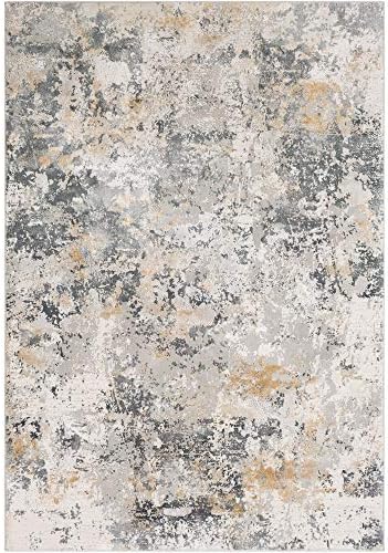 Tiwari Home 3' Distressed Black and Gray Color Machine Woven Area Rug