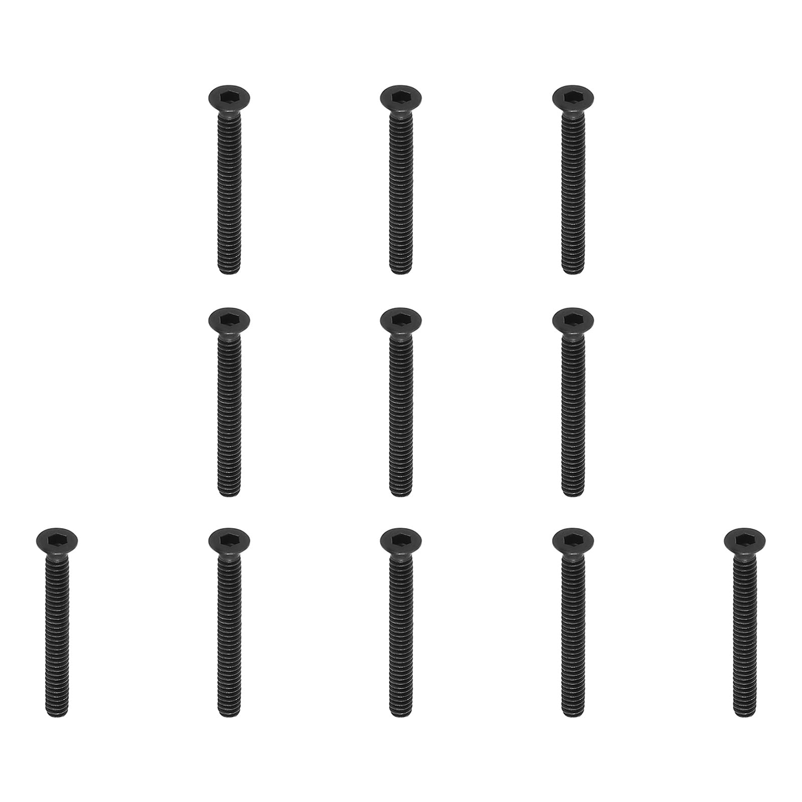 PATIKIL #4-40 x 1 Inch Flat Head Socket Cap Screws, 10 Pack Flat Countersunk Bolts Hex Socket Drive Machine Screws Full Thread Coarse Thread UNC Black Oxide Grade 10.9 — image 1