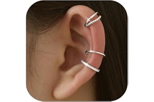 Fansilver 3Pcs Ear Cuff Earrings for Women Non Piercing14K Gold Plated Ear Cuffs Clip on Cartilage Earrings Adjustable Fake Earrings Lightweight