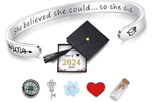 SAM & LORI 2024 Unique Graduation Gifts for Her-Graduation Cap Box-Adjustable Bracelet for 5th 8th Middle School High School College Grads