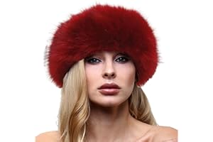 Awevudst Women's Faux Fur Hats Ladies Russian Cossack Style Winter Caps
