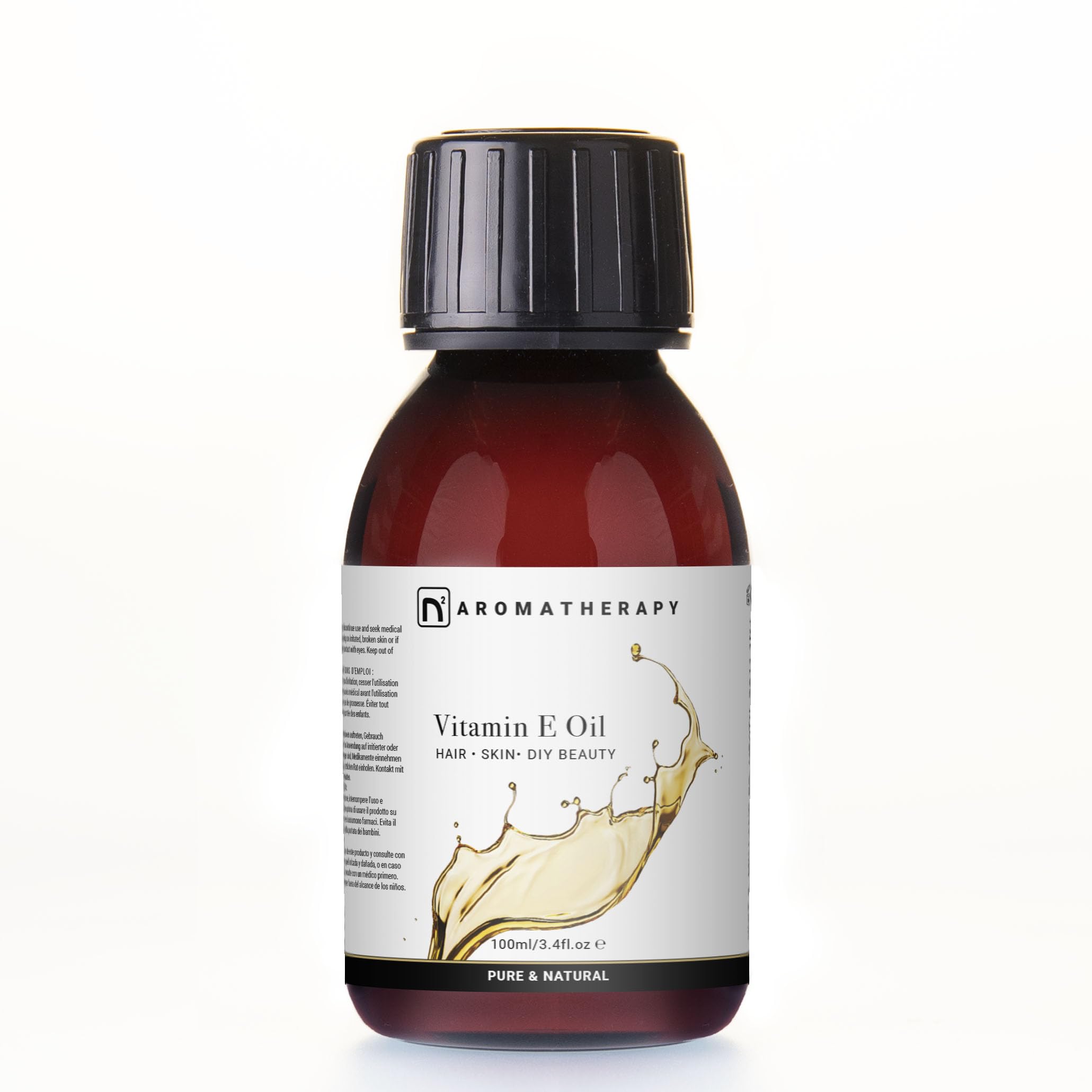 n2 Aromatherapy Natural Vitamin E Oil - 100ml - for Skin, Face, Hair, Scars, Nails, Body, DIY Beauty and Aromatherapy