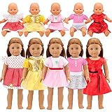 Barwa Clothes 5pcs Outdoor Casual Outfit Wear Dresses Clothes Fits for 18 Inches Dolls