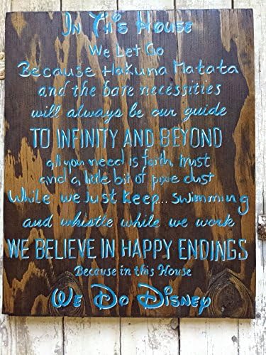 We Do Disney Movie Quote Family Wall Sign, Nursery Kids Living Room Home Decor