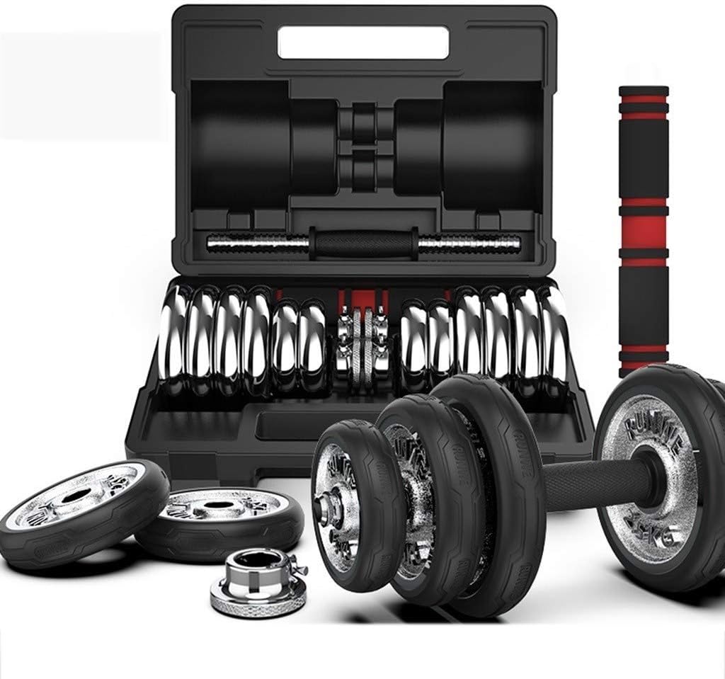 DUOER Dumbbell Exercise & Fitness Dumbbells 20KG Adjustable Dumbbell Weight Set Barbell Lifting for Gym Home Bodybuilding Training with Portable Box Dumbbell Dumbbells