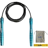 LANGETUKEE Speed Jump Rope - Professional Aluminum Alloy Skipping Rope with 360° Bearings - Adjustable 4mm Steel Cable for Double Unders, Boxing, MMA, HIIT & Cardio Training - Anti-Slip Grip