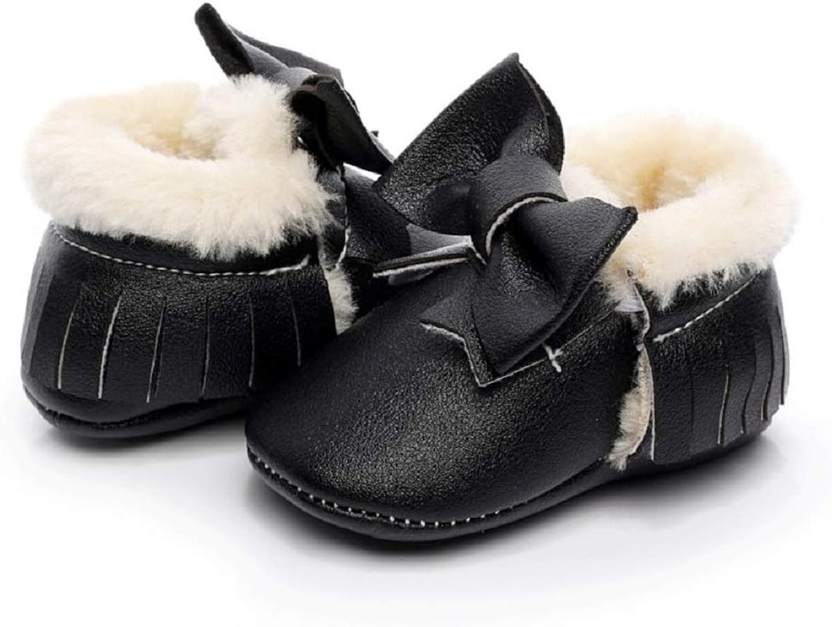 baby girl black moccasins