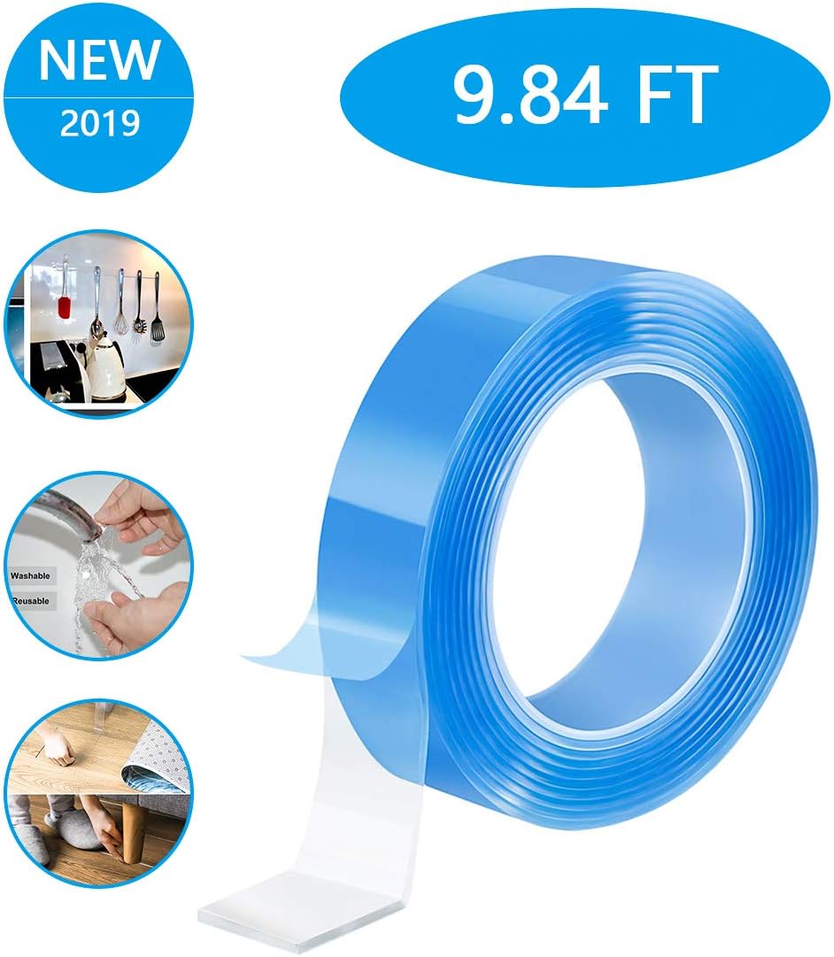 Traceless Tape Reusable Double Sided Adhesive Tape Removable Washable