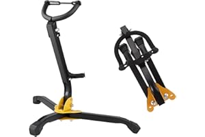 LESAGE Alto/Tenor Sax Stand Folding Saxophone Stand Sax Holder Adjustable Portable Stand for Alto Sax Metal Triangle Base Design