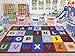 Ottomanson Jenny Collection Red Frame with Multi Colors Kids Children's Educational Alphabet Design (Non-Slip) Area Rug, 8'2