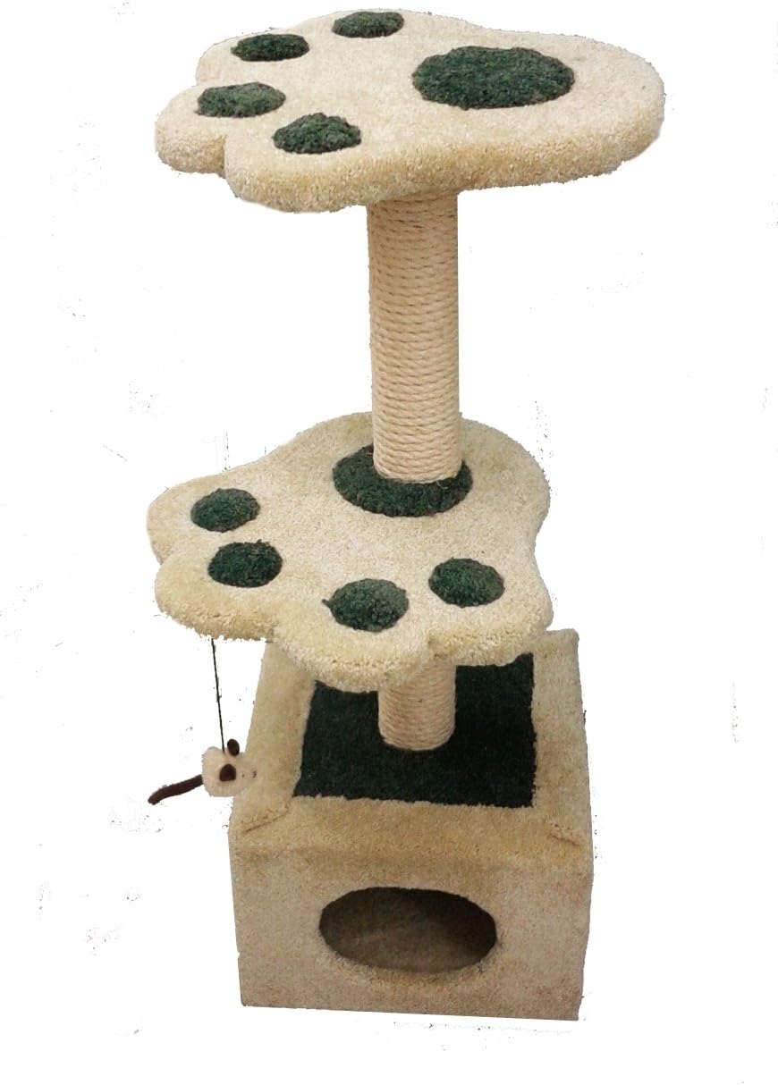 Amazon キャットタワー 小型 キャットミュウハウス フットマーク 場所をとらない小型の猫タワー キャットミュウハウス キャットタワー 通販