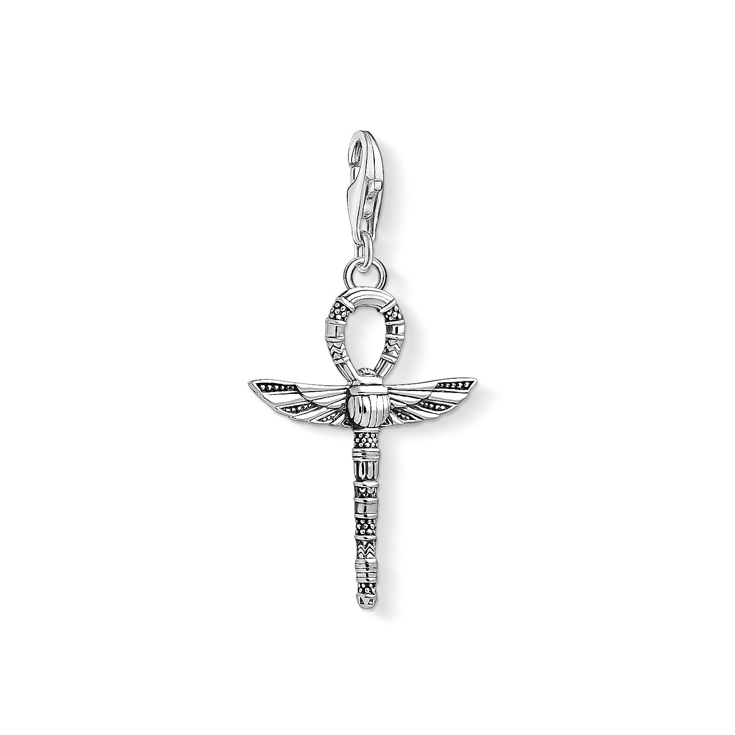 Thomas Sabo Unisex Charm Pendant Cross Of Life with Scarab Charm Club 925 Sterling silver 1551-637-21