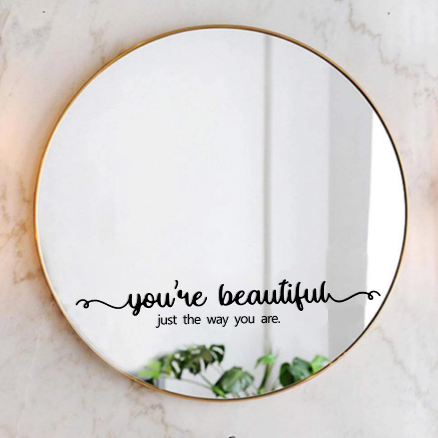Genkigold You Are Beautiful Mirror Decal - Positive Affirmation Stickers for Kids & Teens, Bathroom Mirror Decal
