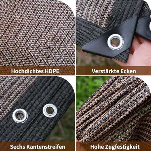 Perforated Shade Netting 2 x 2.5 m 80% Anti-UV Balcony Patio Garden Outdoor | 80% shading rate, effectively block UV rays, breathable HDPE fabric to freshen up your patio and garden.