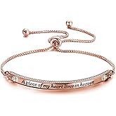 CENWA Memorial Bracelet Jewelry Sympathy Gift A Piece of My Heart Lives in Heaven Zircon Bracelet Loss Jewelry Gift