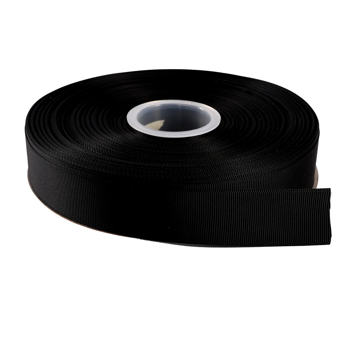 ITIsparkle 25mm Width (1") Grosgrain Ribbon 45 Meters (Full Reel) Crafts Gift wrap Floristry - Black Ribbon — image 1