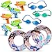 All in One Summer Party Bundle Pack for Kids - Set of 3 Swimming Goggles | 3x Inflatable Pool Floats for Boys & Girls | 6x Small Squirt Water Guns for Children - The Ultimate Fun in the Sun primary