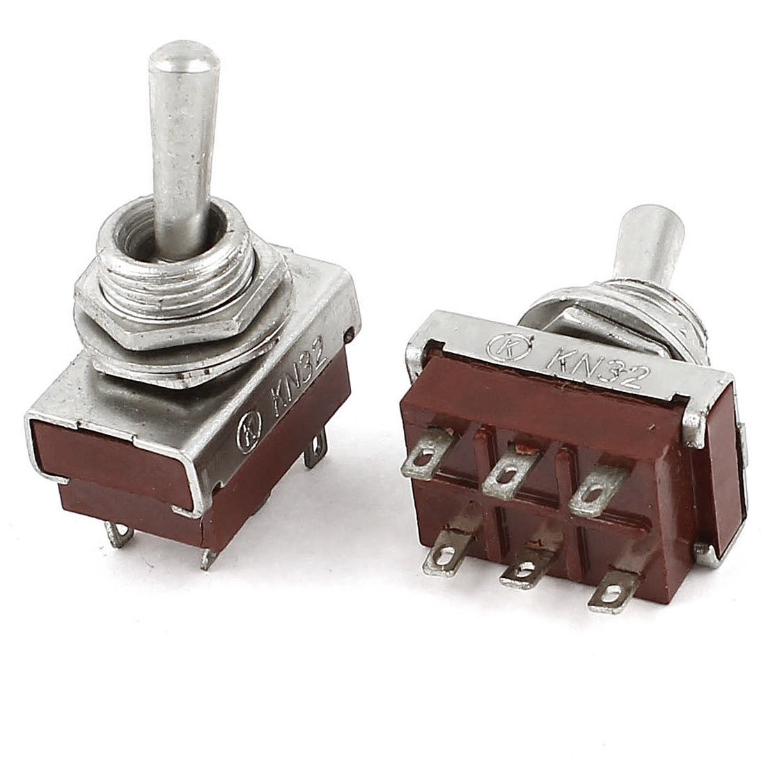 Sourcingmap 2 Pcs 6 Terminals DPDT 2 Positions On Off Toggle Switches AC 250V 5A