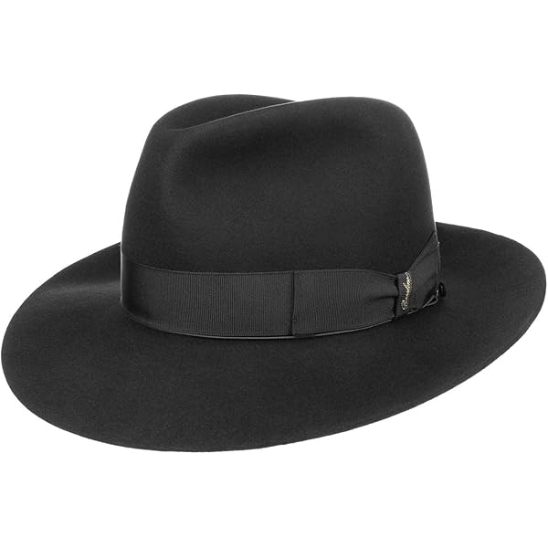 Borsalino Alessandria Superior Fur Felt Hat Men Black 6 3/4