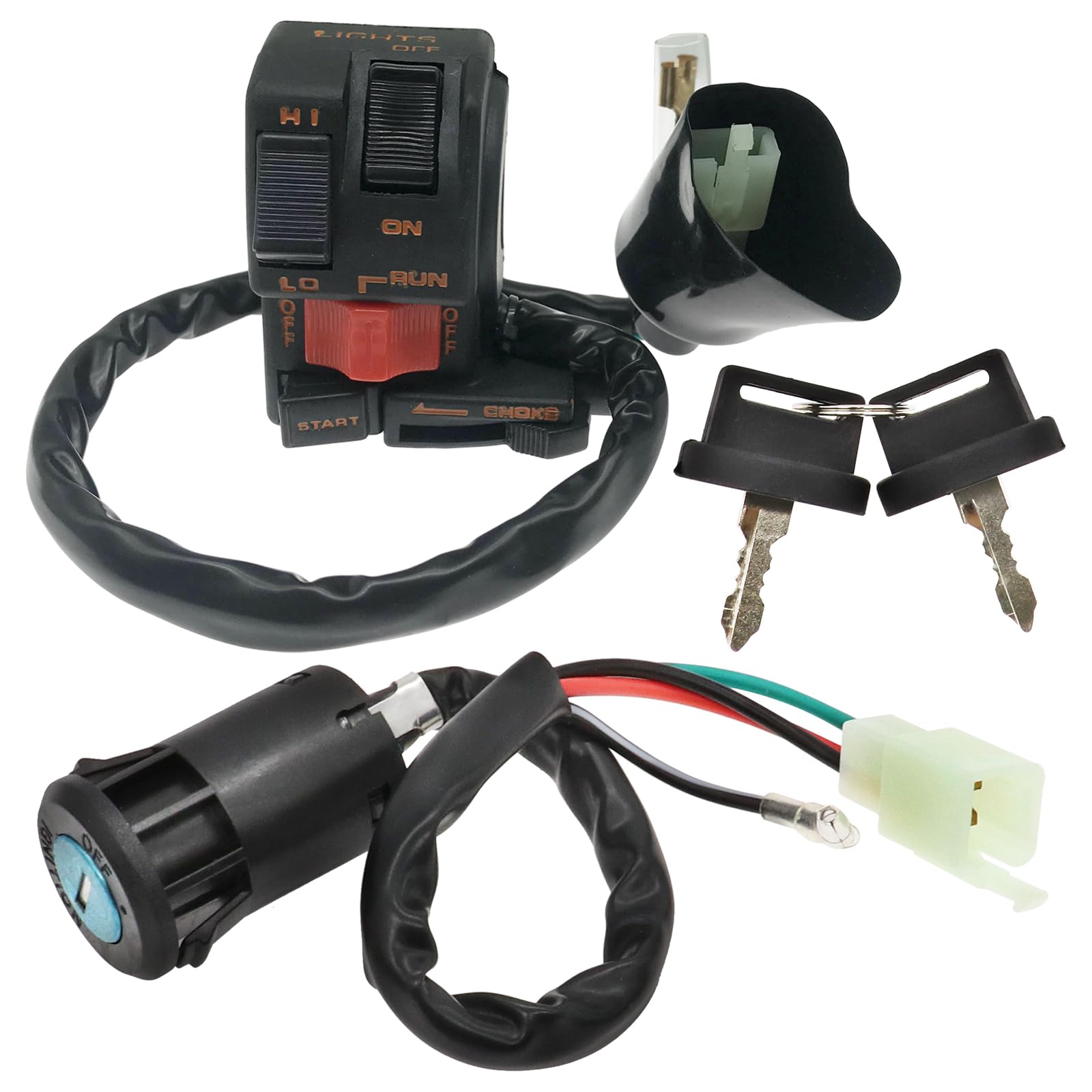 Photo 1 of Start Light Kill Switch for Honda ATC250 250SX Kill/Light/Hi/Low/Starter Switch 1985 1986 1987 with Ignition Key Switch
