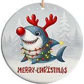 Rigufu 2025 Christmas Ornament – Shark Ornament, Ocean Lover Christmas Tree Decoration, Unique Marine Life Keepsake Gift