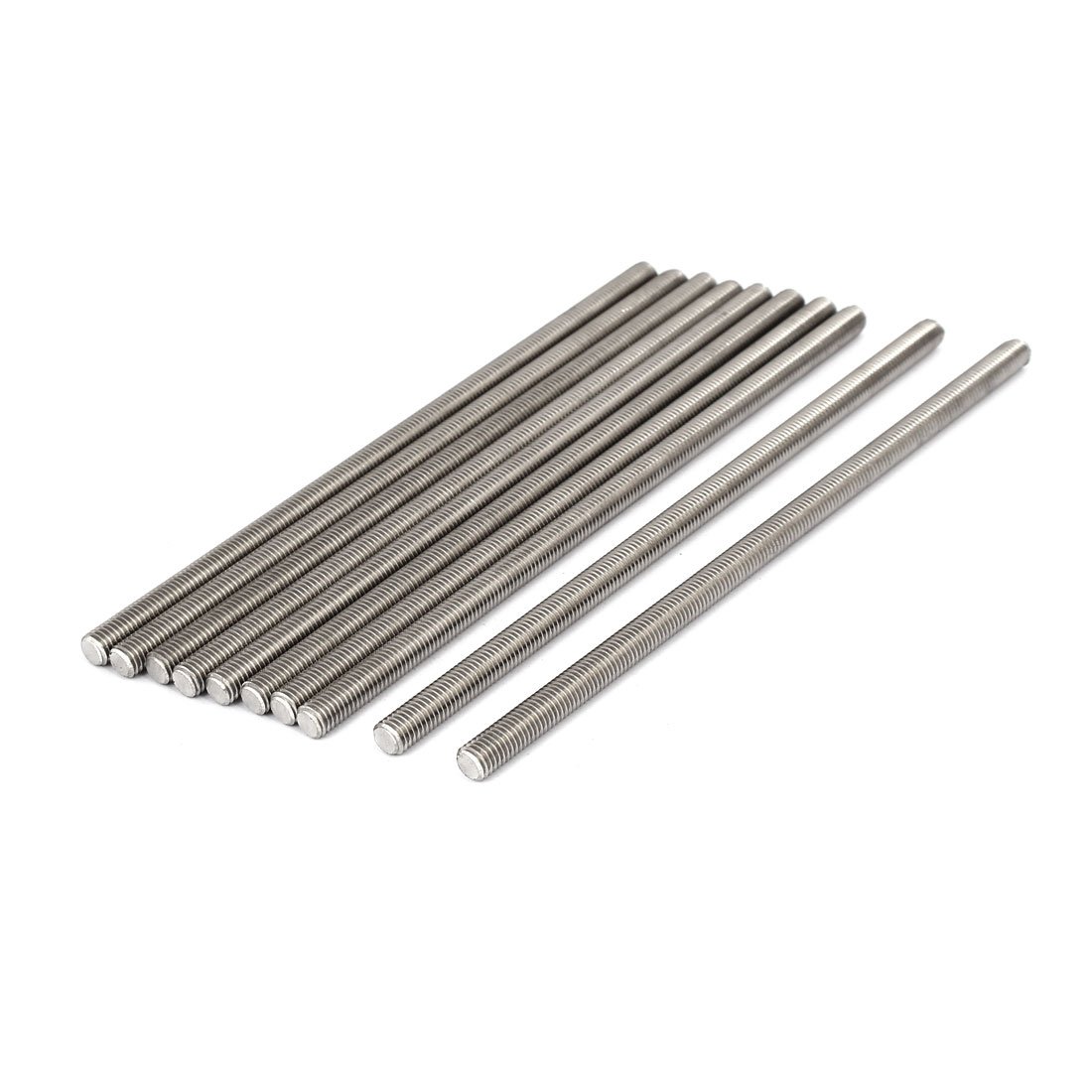 Sourcingmap M8 x 200mm 1.25mm Pitch 304 Stainless Steel Fully Threaded Rods Fasteners 10 Pcs