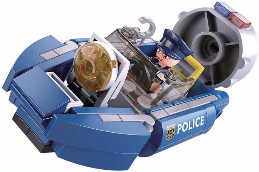 SlubanKids Creative Building Blocks Set | Imaginative Indoor Games Toys for Kids | Mega SWAT Set K9, Police Set, Car, Jeep and More (Police Boat Hoovercraft)