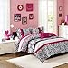 Mi Zone Comforter Set Fun Bedroom Décor - Modern All Season Polka Dot Print, Vibrant Color Cozy Bedding Layer, Matching Sham, Decorative Pillow, Twin/Twin XL, Zebra Pink 3 Piece