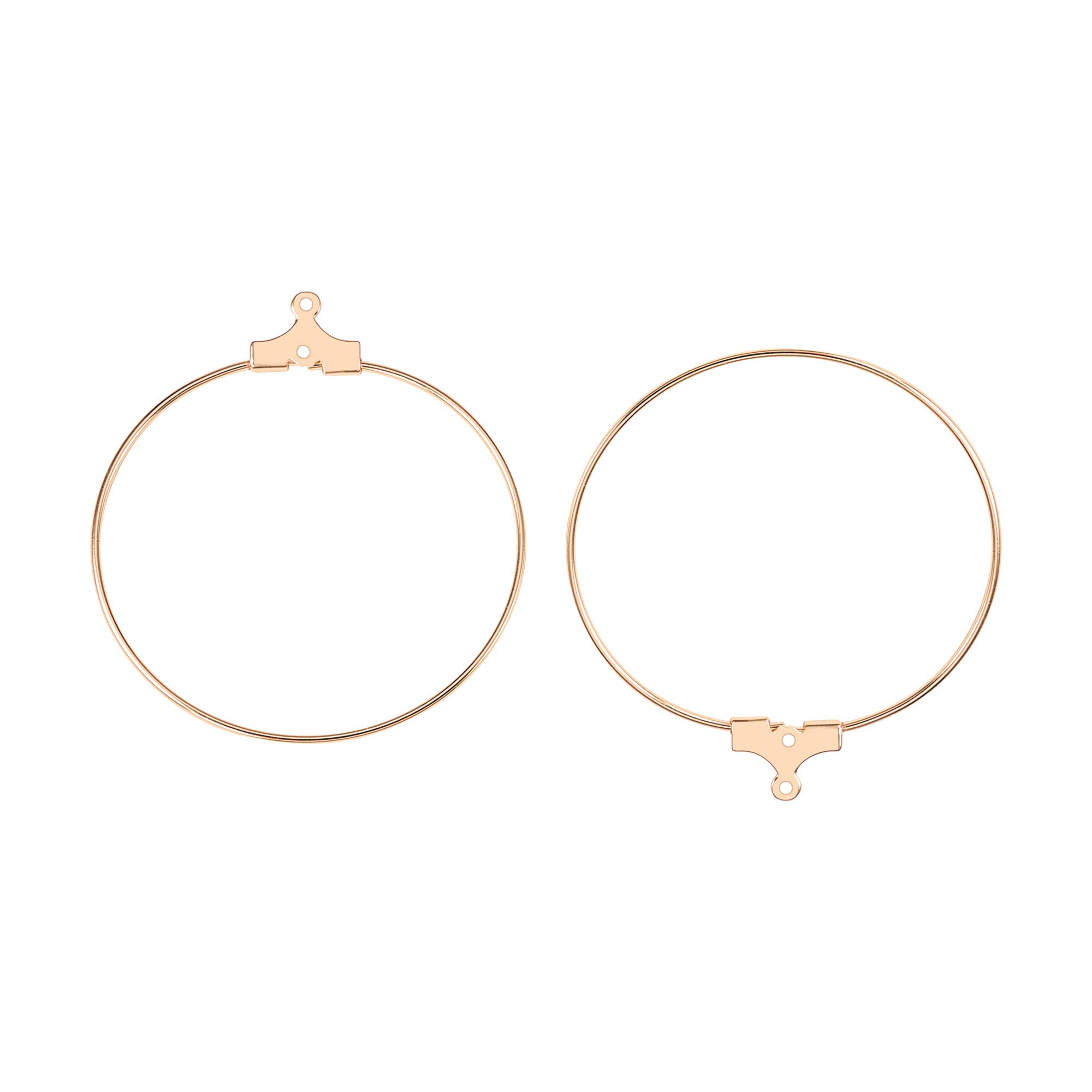 BENECREAT 30PCS 40mm 18K Gold Plated Earring Beading Hoops Loop Earring Ear Wire DIY Making Hoop Earing Findings Jewelry