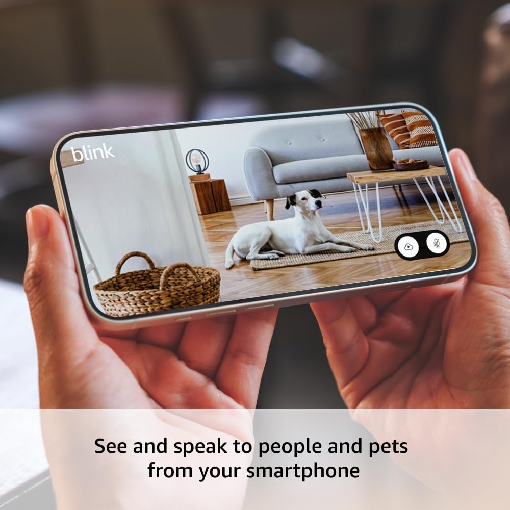 Blink Mini 2 (newest model) — Home Security & Pet Cameras with HD video, color night view, motion detection, two-way audio, and built-in spotlight — 3 cameras (White)