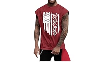 Ymosrh Men's Sleeveless Tee Shirts 4th of July Shirt USA Flag Patriotic Gym Workout Independence Day Shirt, S-4XL