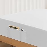 Twin XL Fitted Sheet Only - with Phone Pocket on Side, Premium 1800 Super Soft & Cozy Microfiber, Wrinkle, Fade, Shrinkage Resistant Deep Pocket Twin XL Size Fitted Bottom Sheet, White