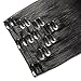 14 inch 80g Clip in Hair Extensions Human Hair 100% Double Drawn Human Hair Extensions 8 Pieces Thick To The End #1 Jet Black
