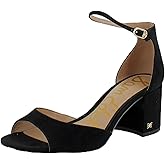 Sam Edelman Viola Modern Ivory Leather Ankle Strap Open Toe Block Heeled Sandals