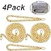 4 Pieces Purse Chain set 47 inch Flat Chain StrapHandbag Chains Accessories Shoulder Cross Replacement Straps and 8 inch Purse Chain Strap Replacement 2 pieces each, with Gold Metal Buckle
