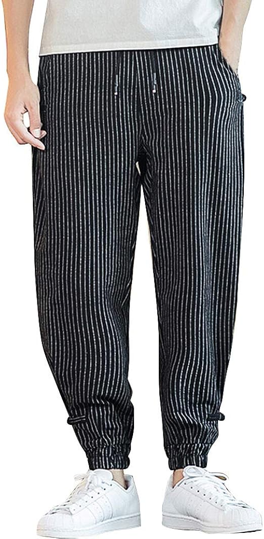 striped loose fit pants