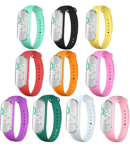5 Pack Student Sports Watch Silicone Stopwatch Wristwatch Set Amazon.com: CdyBox 5 Pack Student Sports Watch with Silicone  main image 3