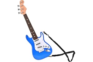 Huang Cheng Toys 16 inch Mini Guitar Toy for Kids,Portable Electronic Blue Guitar Musical Instrument Toy, Birthday Gifts for 