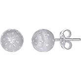 14Kt White Gold Womens 8mm Ball Stud Earrings