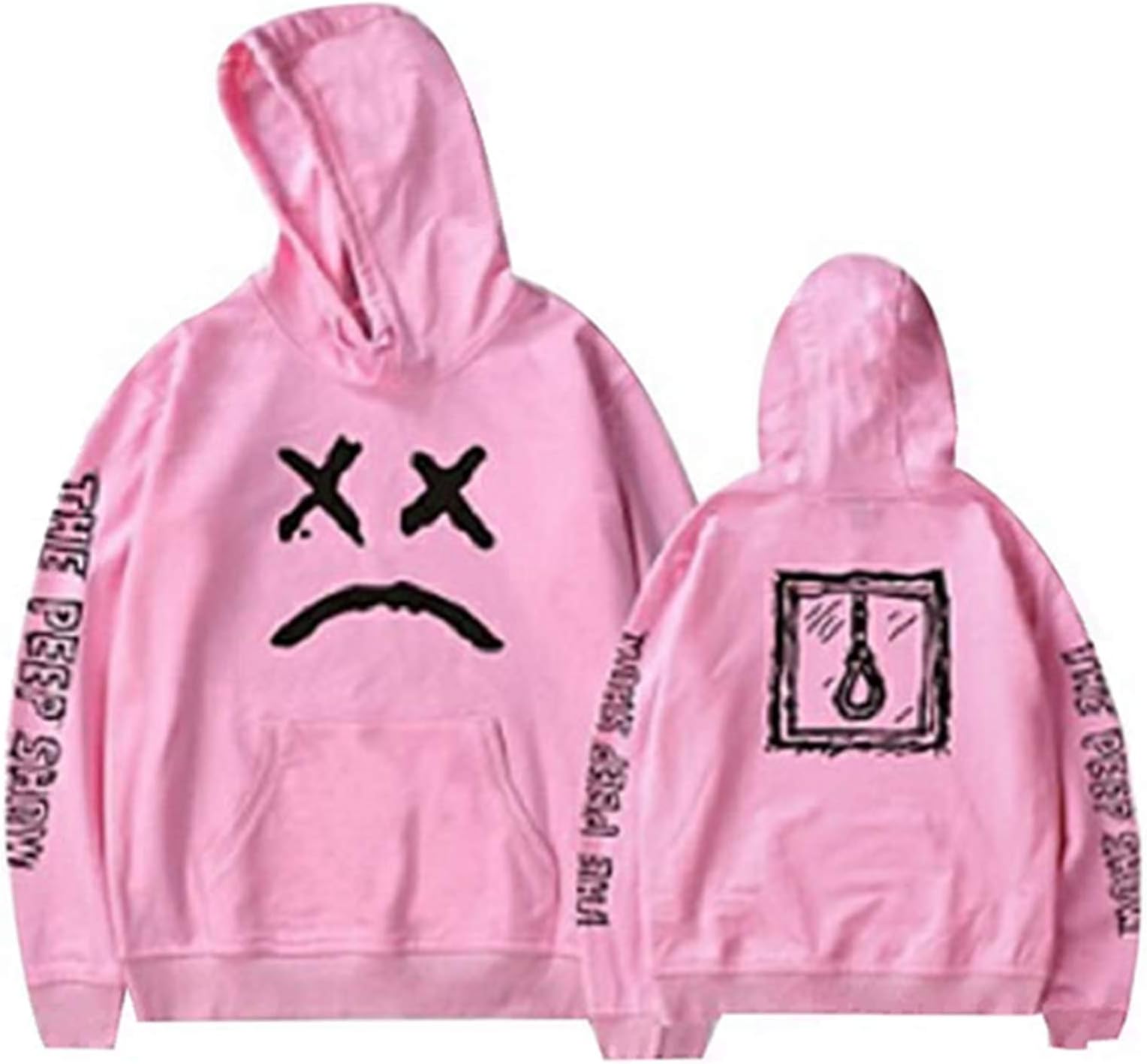 Men Hoodie Rapper Sad Face Sweatshirt Pullover Jacket Boy Jumper