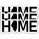 (3PCS) Illinois Sticker – Illinois Home Map Waterproof Vinyl US State Decal for Water Bottles, Laptops, Scrapbooking, Travel Gift, Local Pride, 3 x 1 inch