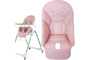 GENERIC High Chair Cover Replacement Suitable for Peg Perego Siesta/Zero3, Baoneo, High Chair Seat Soft Cushion, Comfortable Cushion PU Leather, Pink
