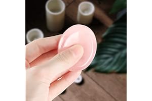 Artistone Rose Quartz Crystal Thumb Worry Stone Bulk for Anxiety Hand Carved Natural Healing Pocket Palm Chakra Stones Stress Relief Meditation Spiritual Protective