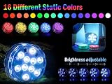 Hitopin Submersible LED Lights 4 Pieces Remote 16 Colors 4 Modes view 3